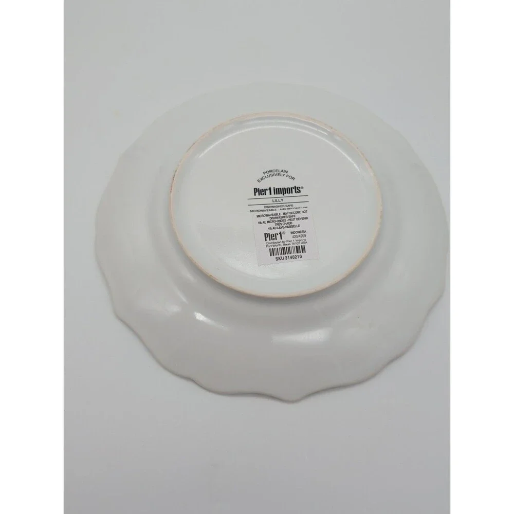 Pier One Floral “Lilly” the Bunny Porcelain Decorative Plate Carrots Artichoke